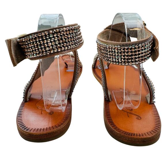 Free People Sunset Cruise Minimal Toe Ring Crystal Wrap Sandals Women's 40/9 - Picture 3 of 10